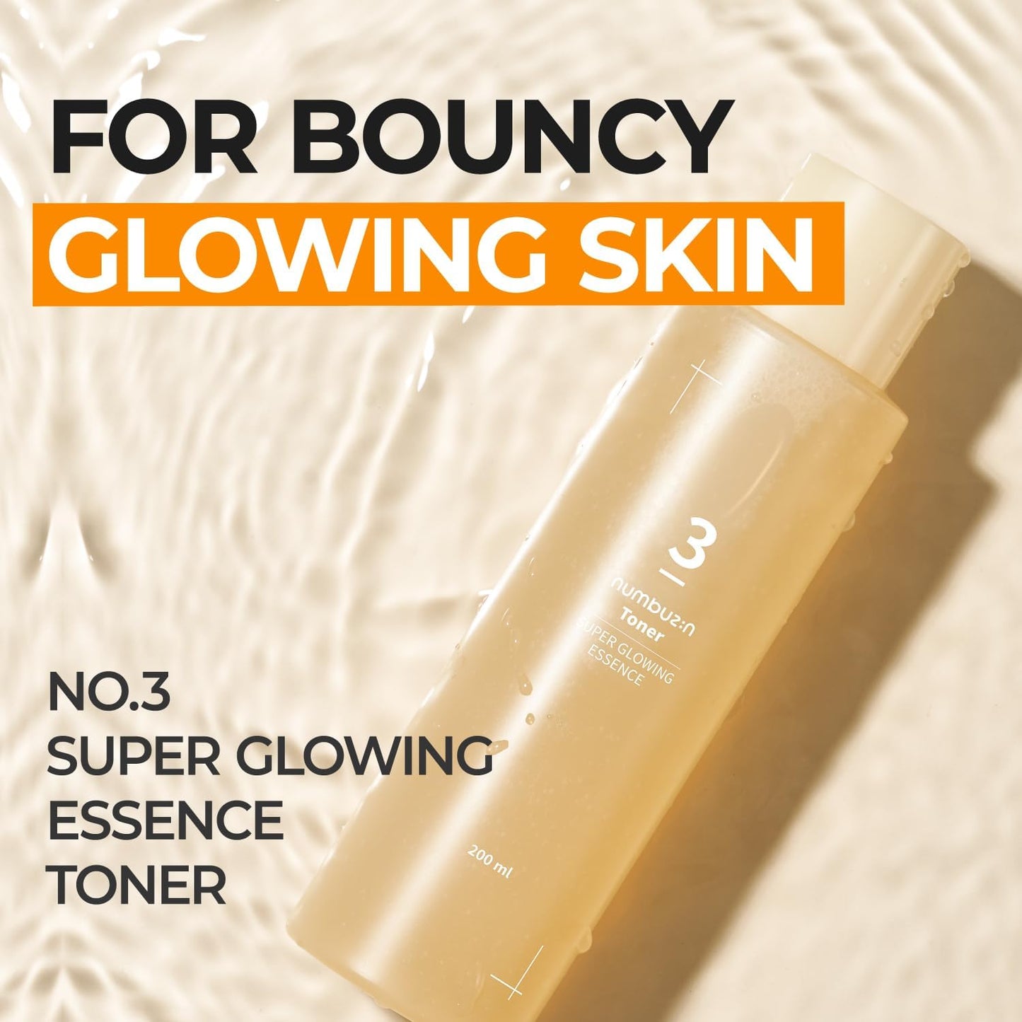 No.3 Toner | Super Glowing Essence Toner | Skin Radiance, Pore Tightening, Skin Texture, Hydration | Fermented Ingredients, Niacinamide, Galactomyces | 200 Ml
