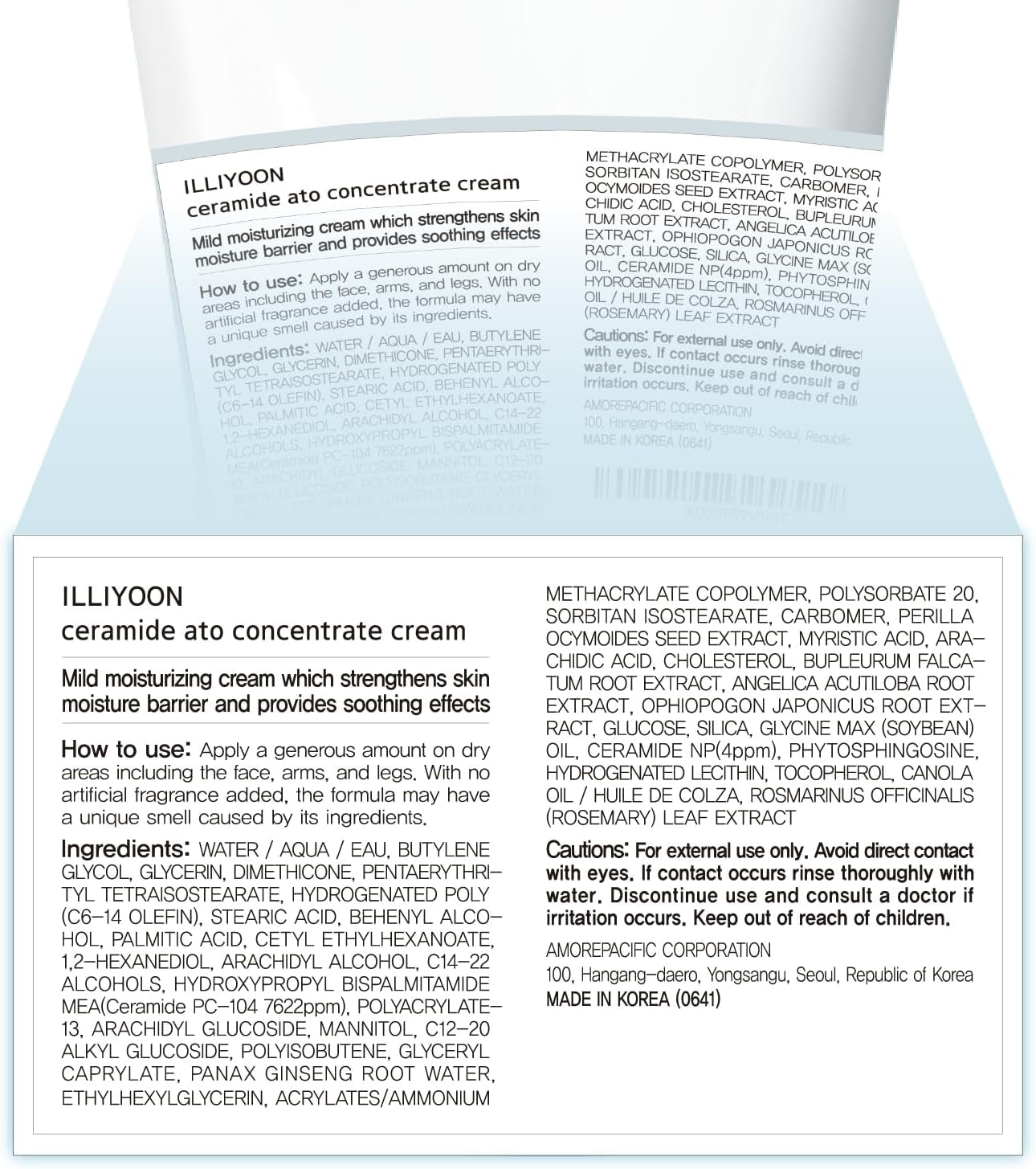 Ceramide Ato Concentrate Cream (200Ml, 6.76 Fl Oz) | Moisturizer for Dry&Sensitive Skin, 100Hr Hydration, Restoring Skin Barrier | Gentle for Infants and Adults | Vegan | Fragrance Free