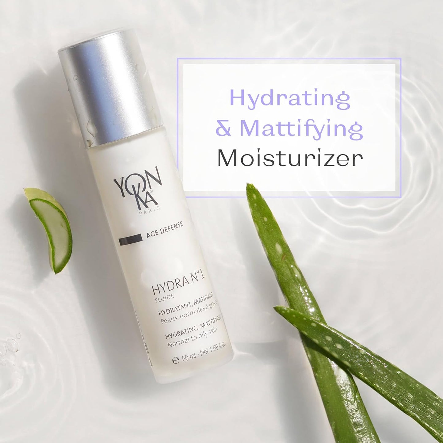 Hydra N°1 Hydrating Mattifying Fluid for Normal to Oily Dehydrated Skin 50Ml | Long-Lasting Deep Hydration without Any Shine | Matte Effect | Dermatologically Proven Results ! Natural Origin