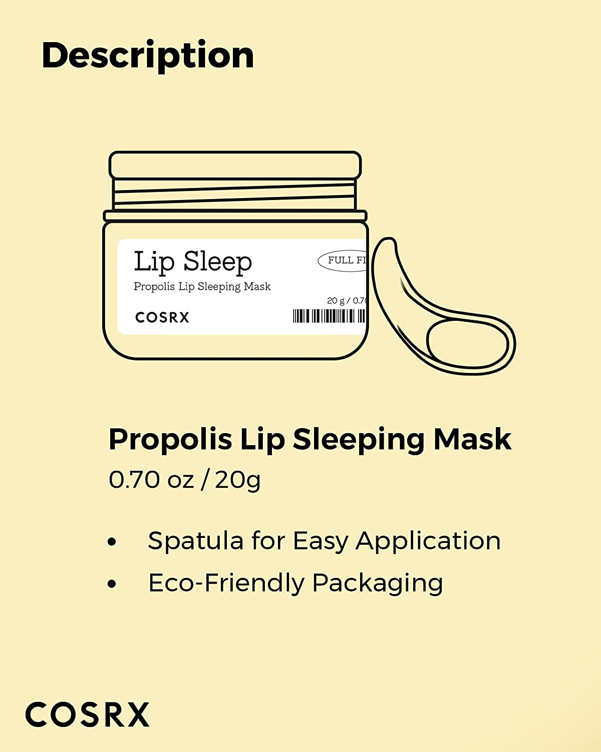 Propolis Lip Balm for Dry Chapped Lips, Overnight Lip Treatment Mask for Plump Hydrated Lip Care with Shea Butter and Honey Complex, for Soft and Nourished Lips, Korean Skincare 20G