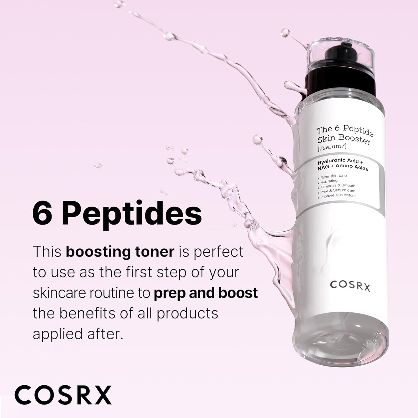 6 Peptide Collagen Serum Face Toner with Niacinamide & Hyaluronic Acid, Hydrating & Firming Korean Essence, Anti-Wrinkle & Pore-Tightening Serum for Plump & Even Skin Tone, Korean Skincare 150Ml