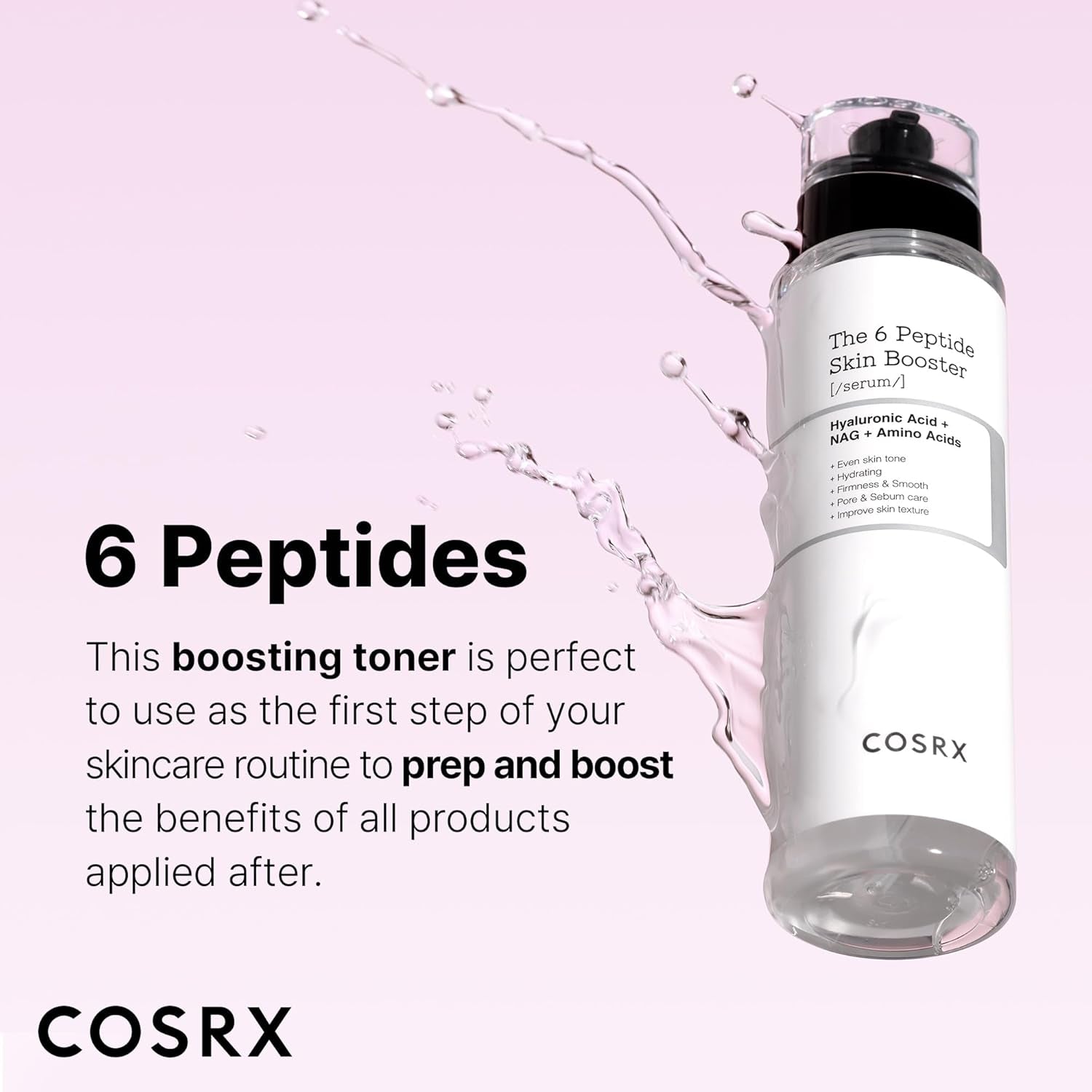 6 Peptide Collagen Serum Face Toner with Niacinamide & Hyaluronic Acid, Hydrating & Firming Korean Essence, Anti-Wrinkle & Pore-Tightening Serum for Plump & Even Skin Tone, Korean Skincare 150Ml