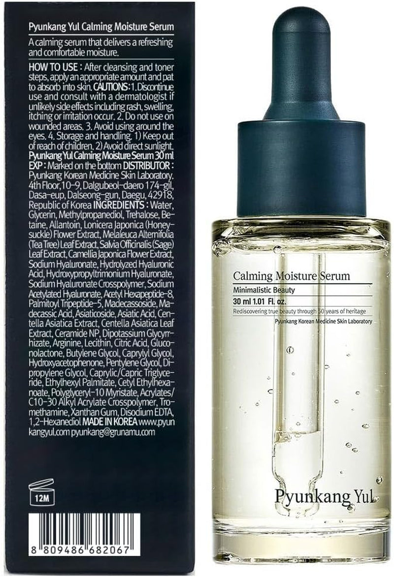 [PKY]  Calming Moisture Serum Instantly Soothes Sensitive Skin, Strenghtens Moisture Barrier with Ceramide, 2 Types of Peptides, Vegan, Korean Skincare. (1.01 Fl.Oz, 30Ml)