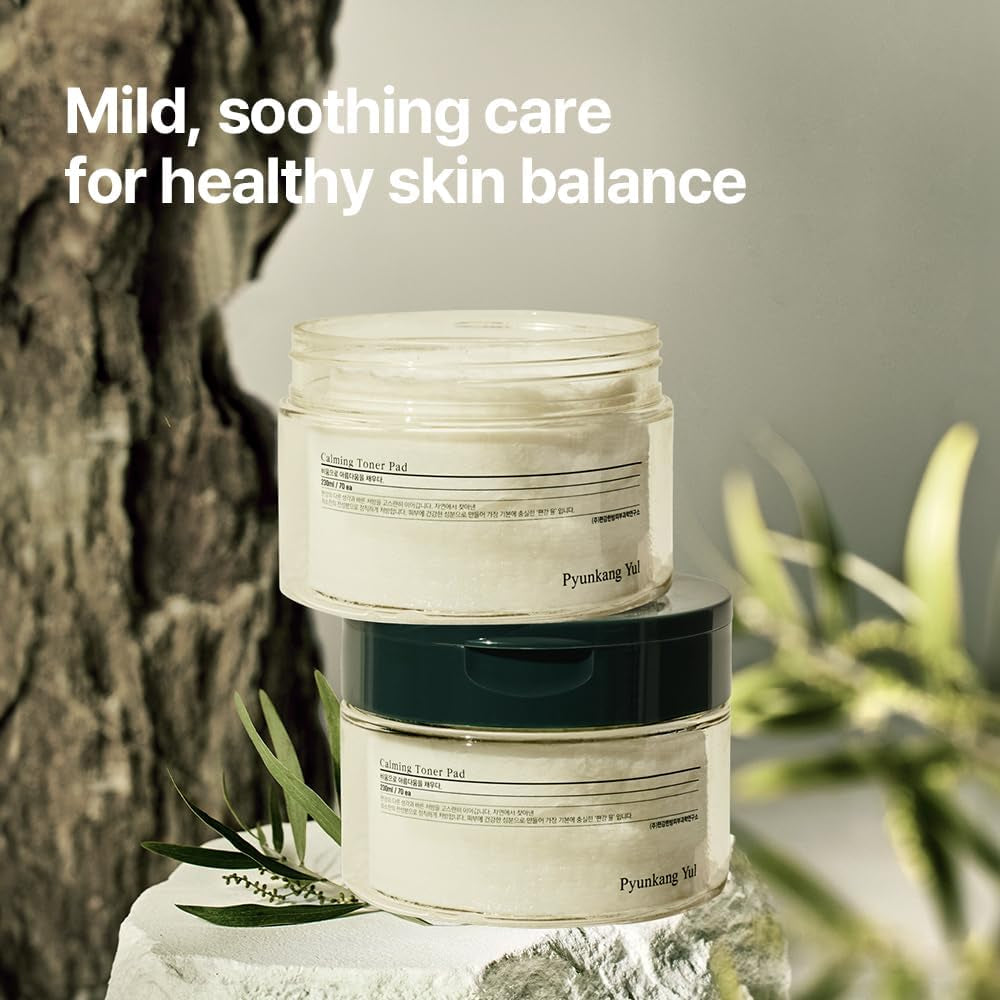 [PKY]  Calming Toner Pad - Double-Sided Pads for Acne-Prone & Sensitive Skin, Tea Tree & 5 Hyaluronic Acids, Exfoliates & Hydrates, Large Size, Korean Skincare 70 Pcs