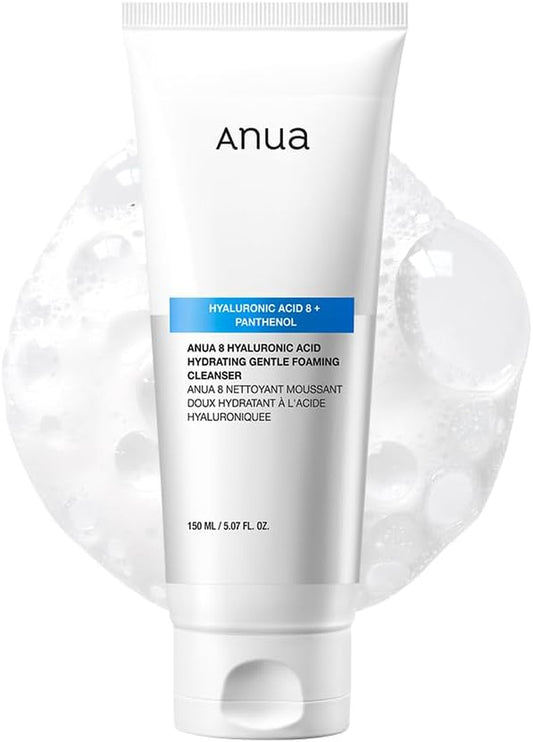Hydrating Gentle Foaming Cleanser, Hyaluronic Acid, Glycerin, Zinc PCA, Panthenol, Korean Face Wash for Dry Skin, for Double Cleansing, Korean Skincare, 150Ml/5.07Fl Oz.