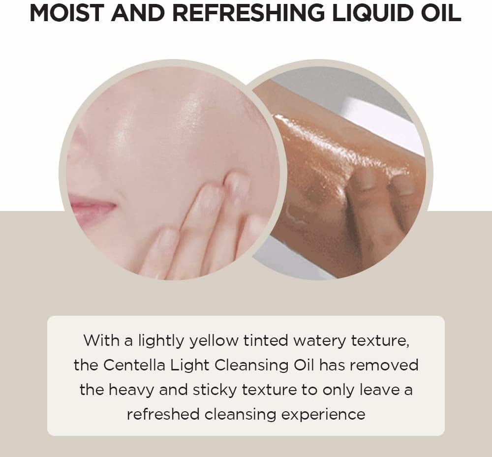 Madagascar Centella Light Cleansing Oil (6.76 Fluid Ounce) Pure and Light Oil with Fresh Cleansing Effect, Micellar Cleansing Hypoallergenic Use