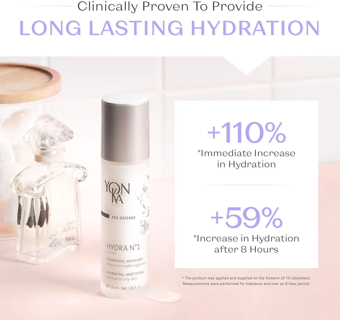 Hydra N°1  Hydrating Mattifying Fluid for Normal to Oily Dehydrated Skin 50Ml | Long-Lasting Deep Hydration without Any Shine | Matte Effect | Dermatologically Proven Results ! Natural Origin