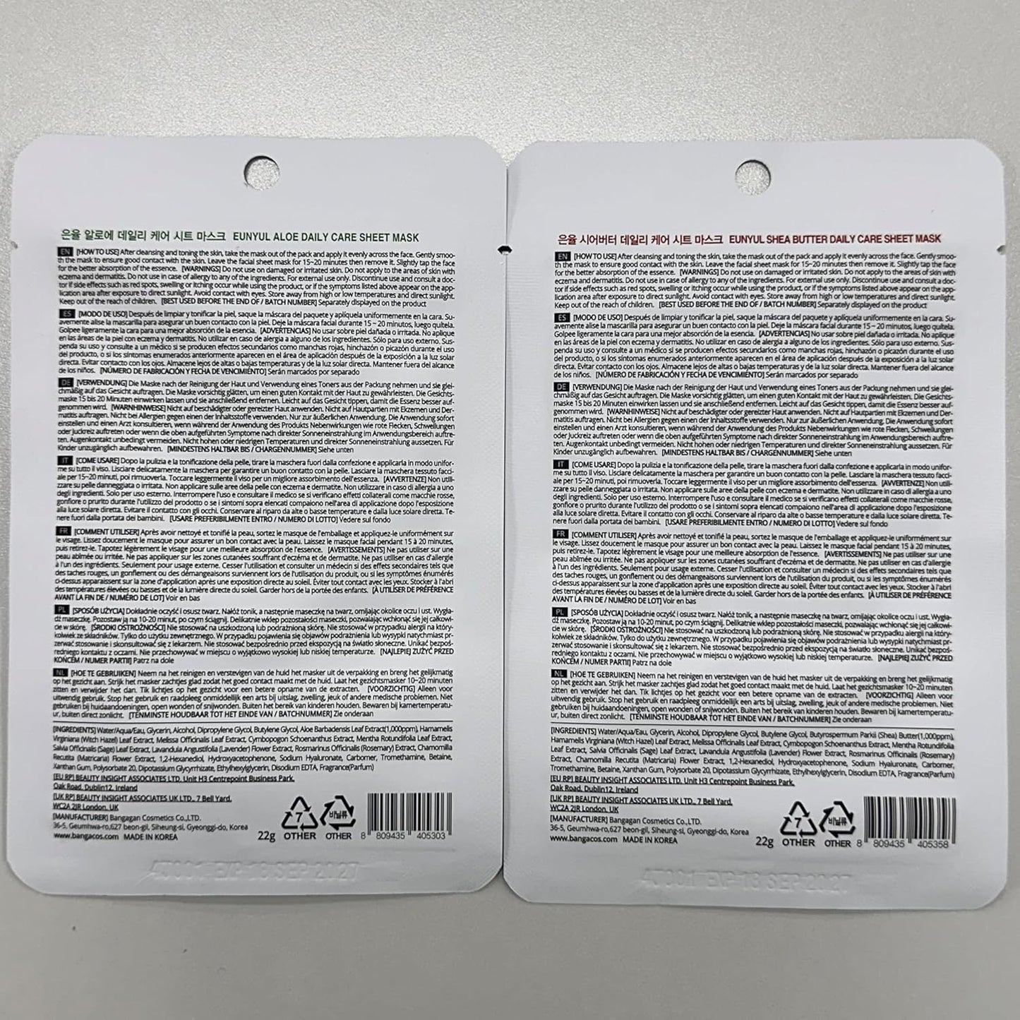[Pack of 12] Daily Care Face Sheet Mask Pack 12 Types Korean Skincare Hydrating & Nourishing Face Masks Beauty