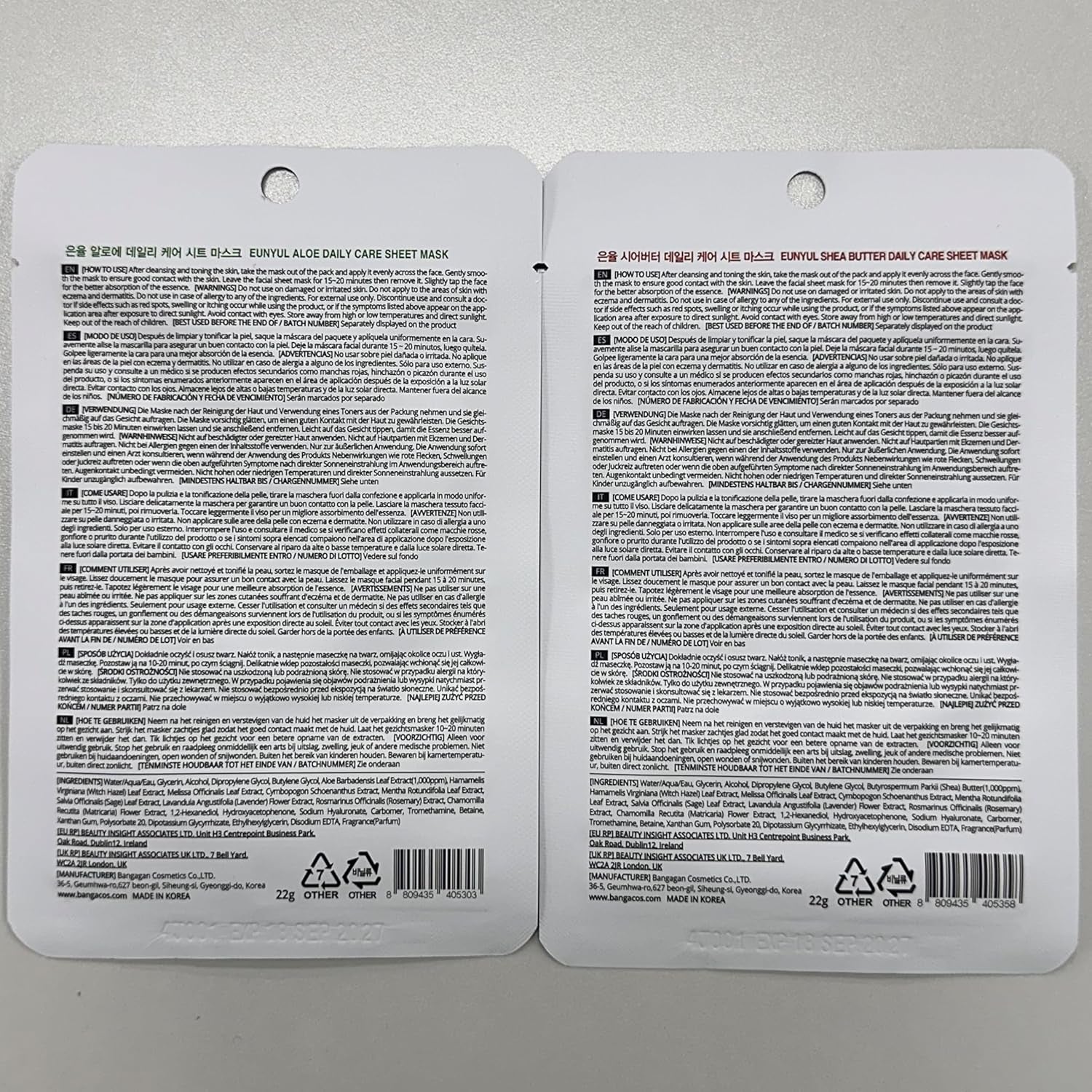 [Pack of 12] Daily Care Face Sheet Mask Pack 12 Types Korean Skincare Hydrating & Nourishing Face Masks Beauty