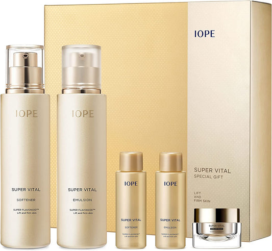 Super Vital Skin Care Set - Luxury Korean Skincare Gift Set for anti Aging, Including Face Toner, Lotion and Moisturizer for Wrinkle Care - Facial Care Kit for All Skin, for Hydration & Lifting