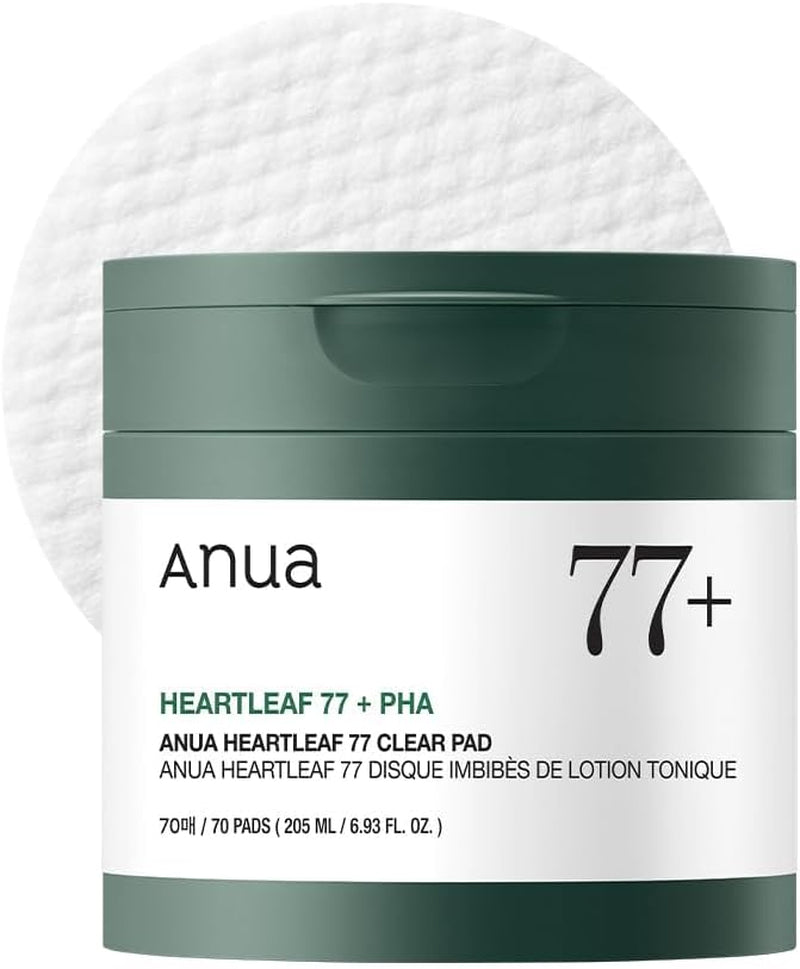 Heartleaf 77 Toner Pad, Mild Exfoliating Facial Pads for Glass Skin, Hydrating Pore Care for Sensitive Skin, Heartleaf Extract, PHA, Centella, Non Comedogenic, Korean Skin Care, 70 Pads