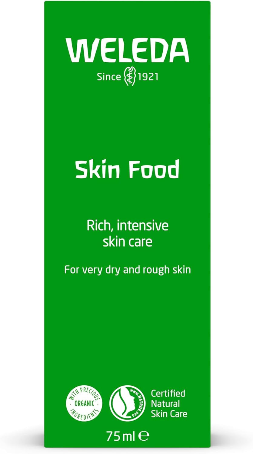 Skin Food, Dry Skin Moisturiser, Moisturising Cream & Primer, Face & Body, for Men & Women, Multiple Uses, 100% Certified Natural, Organic, 75Ml