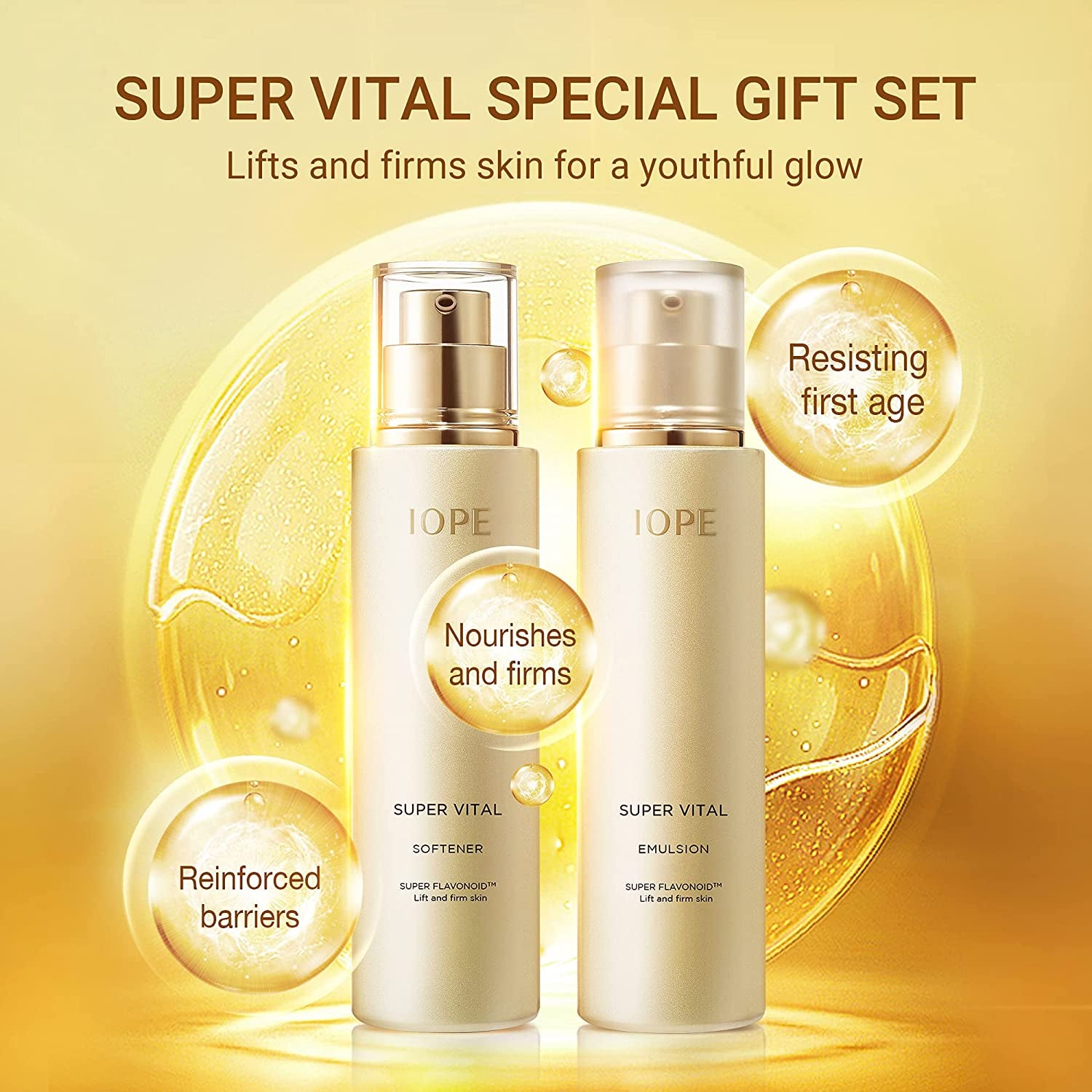 Super Vital Skin Care Set - Luxury Korean Skincare Gift Set for anti Aging, Including Face Toner, Lotion and Moisturizer for Wrinkle Care - Facial Care Kit for All Skin, for Hydration & Lifting