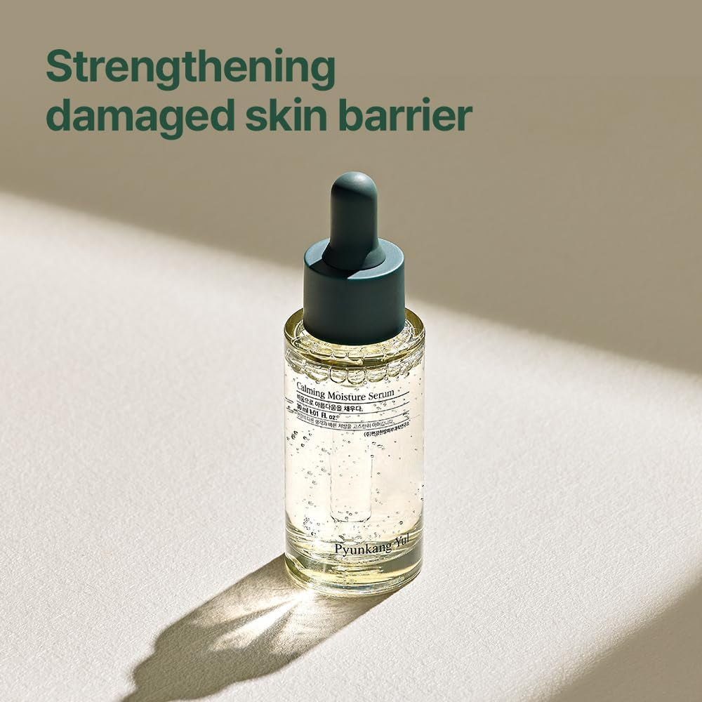 [PKY]  Calming Moisture Serum Instantly Soothes Sensitive Skin, Strenghtens Moisture Barrier with Ceramide, 2 Types of Peptides, Vegan, Korean Skincare. (1.01 Fl.Oz, 30Ml)