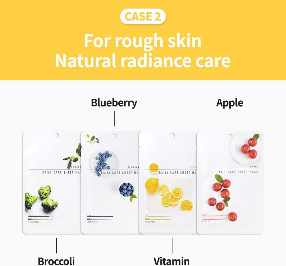 [Pack of 12] Daily Care Face Sheet Mask Pack 12 Types Korean Skincare Hydrating & Nourishing Face Masks Beauty