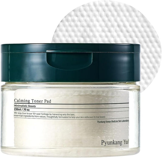 [PKY]  Calming Toner Pad - Double-Sided Pads for Acne-Prone & Sensitive Skin, Tea Tree & 5 Hyaluronic Acids, Exfoliates & Hydrates, Large Size, Korean Skincare 70 Pcs