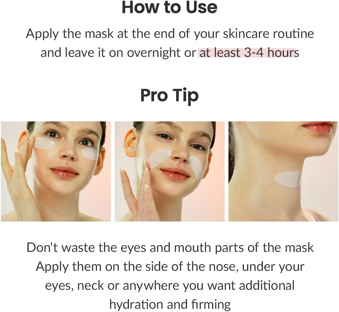 Real Deep Mask, Hydrating Overnight Hydrogel Mask, Pore Minimizing, Elasticity Improvement, 34G X4Ea